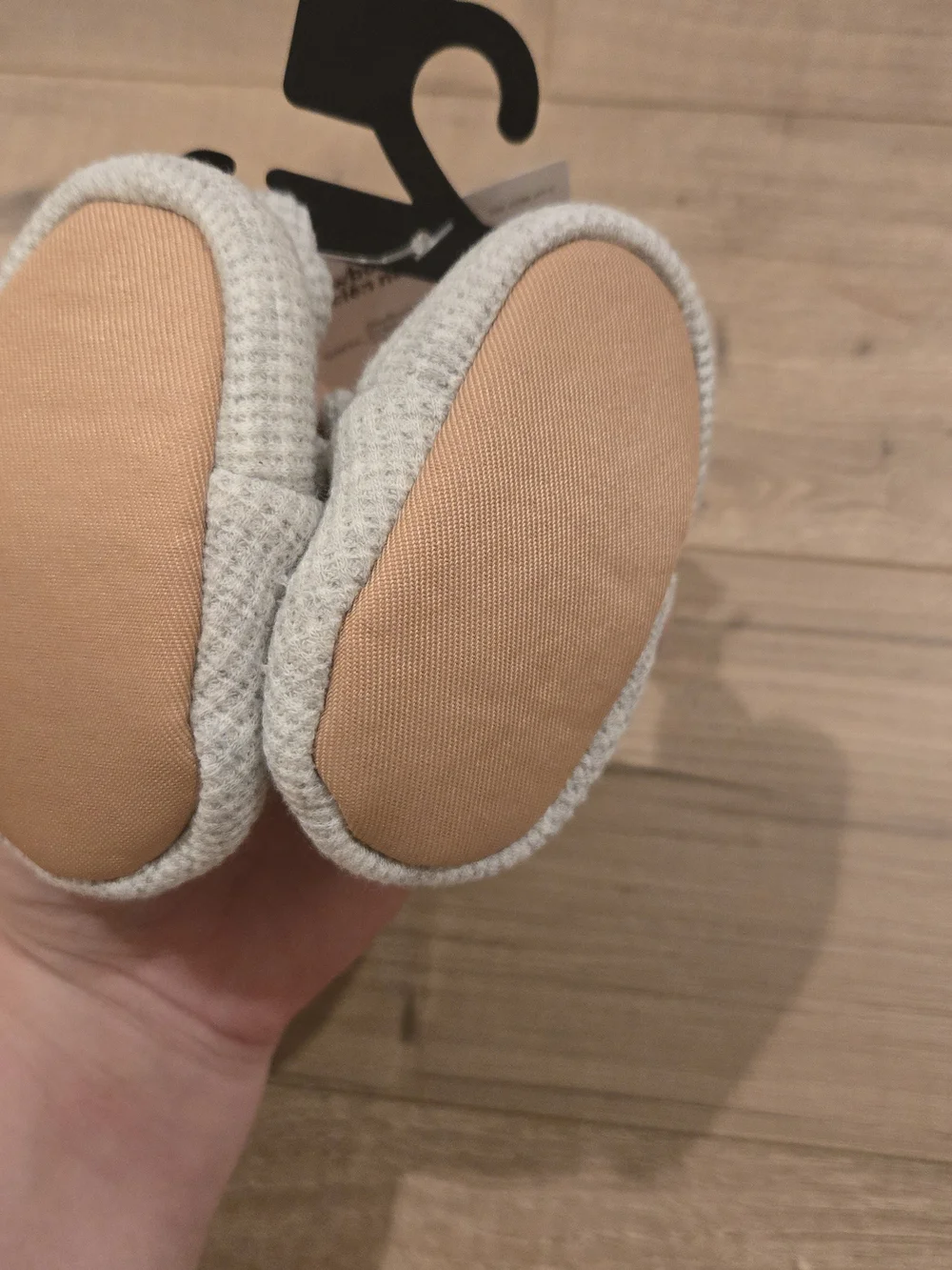 NWT Carter’s Child of Mine Baby Waffle Knit Slippers Gray Newborn NB